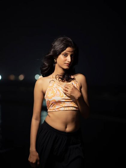 Another variation from the beach night shoot, this portrait has a slightly more introspective and mysterious feel.