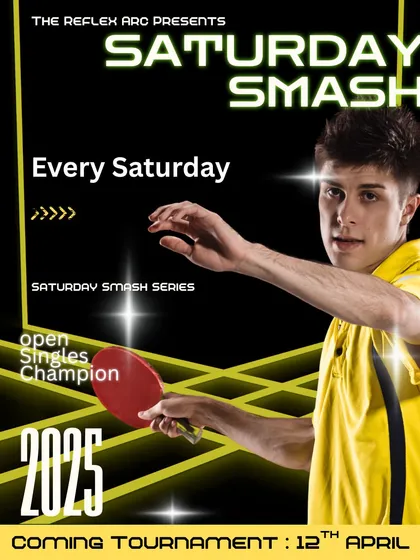 Get ready for our "Saturday Smash" series. We organize and manage competitive tournaments like this one, open to all levels. Our Reflex Event Pro service handles all the details, so you can just focus on the competition.