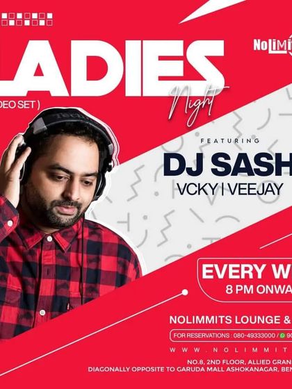 A poster for my Ladies' Night video set, a regular feature every Wednesday at Nolimmits.