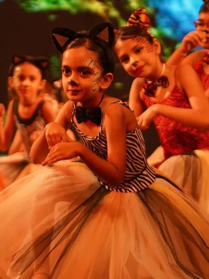 Our fierce and cute forest friends. The face paint and costumes help the dancers fully embody their characters.