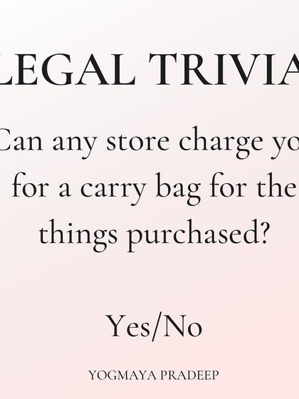 Legal Trivia: Can a retail store charge you for a carry bag with their brand logo on it? This is an important question related to consumer rights and trade practices.