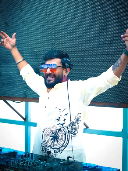 The energy at a festival is something else. Here's a shot from a massive Holi event, where I love bringing the beats to the biggest crowds.