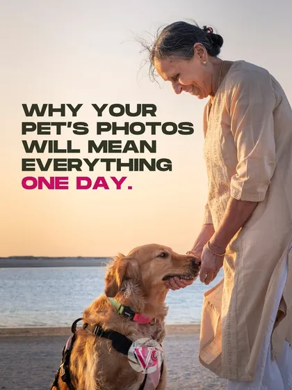 There's a special magic during golden hour, where everything feels softer and more profound. This quiet moment between a grandmother and her golden retriever by the water is a perfect example of why these photos will mean everything one day.