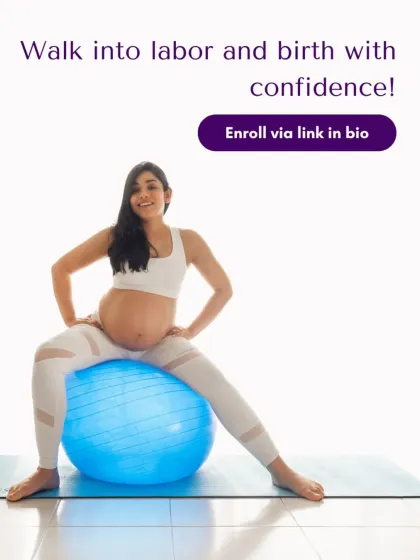 My goal is to help you walk into your labor and birth experience with confidence. You can enroll anytime through the link in my bio.