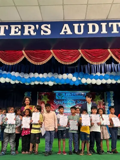 A group of bright students proudly displaying their participation certificates after our TezzDimag course demo in Ambedkar Nagar, Uttar Pradesh. Every event we do is a celebration of learning and student achievement.