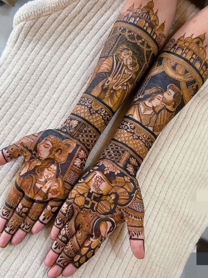 A romantic and intricate design filled with multiple couple portraits, capturing moments of love and togetherness.