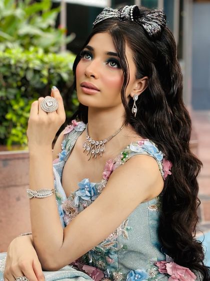 Just a Barbie in a glam world. This look is fun, trendy, and perfect for someone who loves to stand out. tapping into the Barbie trend.