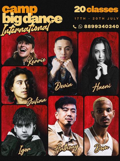 The full lineup poster, a visual promise of the incredible talent and training that awaits you at Camp Big Dance.