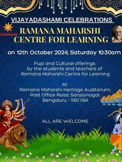 Ramana Maharshi Centre for Learning - Spiritual & Cultural Events Major Annual Festivals photo 7