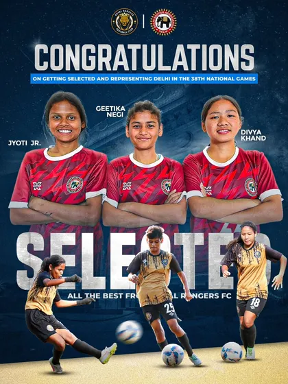 We are incredibly proud that three of our senior players, Geetika Negi, Divya Khand, and Jyoti Jr., were selected to represent Delhi at the 38th National Games. This highlights our commitment to developing top-tier football talent.