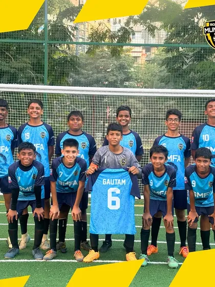 Our U13 team posing before a match. They are ready to demonstrate their skill and teamwork on the field.