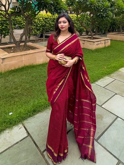 The full elegance of a South Cotton saree. This is a timeless piece that I was saving for the right occasion, and it shows the value of building a classic saree wardrobe.