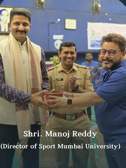 Shri. Manoj Reddy, Director of Sport at Mumbai University, inaugurating a State Selection Tournament. I collaborate with academic institutions and sports leaders to promote badminton at the university level.