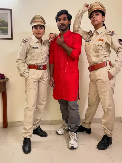 A fun photoshoot with fellow artists in police uniforms. As a performer, I often get to play different characters for shoots and events.