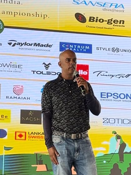 Addressing the audience about our development plans. We are looking to launch the first program this year, taking the development of golf to the next level.