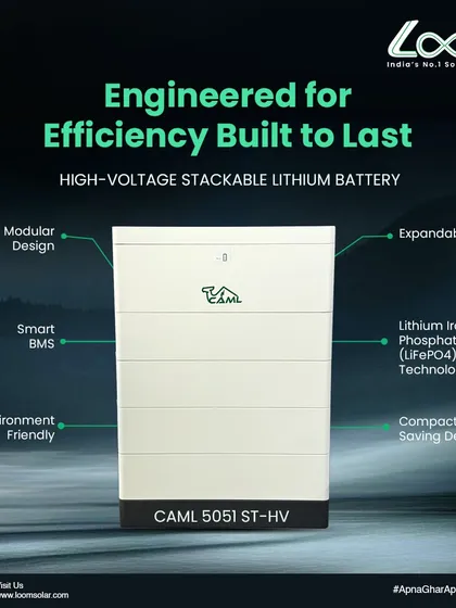 My high-voltage stackable lithium battery, the CAML 5051 ST-HV, is engineered for efficiency and built to last. Its modular design allows you to expand your energy storage capacity as your needs grow.