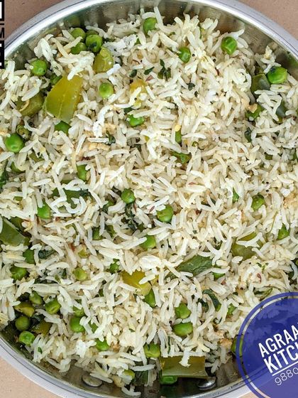 This is my special Methi Capsicum Rice, a light and healthy rice dish flavored with fresh fenugreek leaves, capsicum, and green peas. It's a simple yet delicious meal for lunch or dinner.