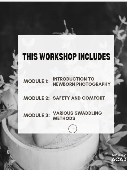 A list of foundational modules for the Newborn Photography Workshop.