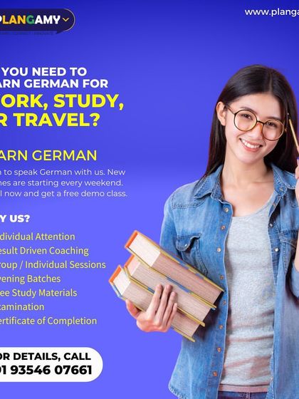 Our German courses are perfect for anyone looking to work, study, or travel. We provide free study materials and both group and individual sessions.