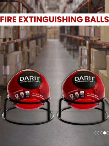 In addition to standard extinguishers, I use auto fire-off balls. These are advanced fire suppression devices that activate automatically in case of a fire, providing an immediate response.