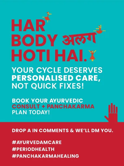 Har body alag hoti hai. Your cycle deserves personalized care, not a one size fits all quick fix. Book a consultation to get a Panchakarma plan tailored for you.