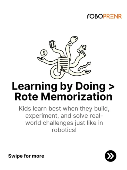 We believe in learning by doing, not rote memorization. Kids learn best when they can build, experiment, and solve real-world challenges, just like they do in our robotics classes.