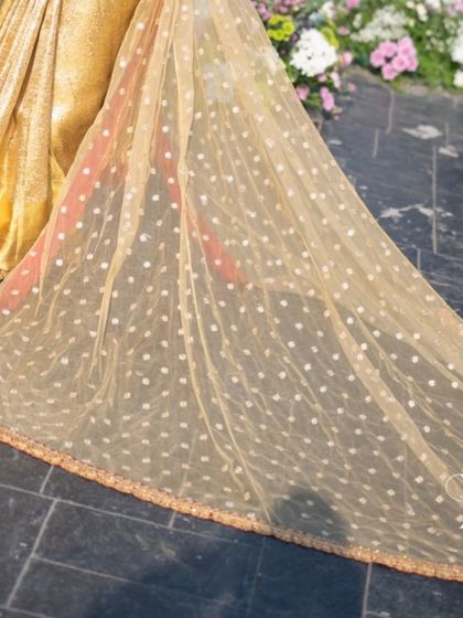 Additional views showcasing the variety and detail of my heirloom bridal sarees. Each image captures a different angle, moment, or detail, from full portraits to close ups of the fabric and embroidery, illustrating the complete story of each bride's custom creation.