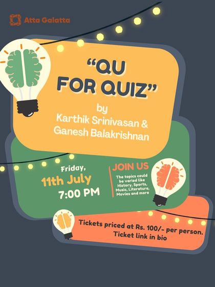 Poster for 'Qu for Quiz' with a special theme on sports.