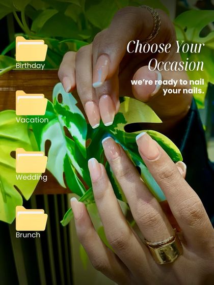 Choose your occasion, I'm ready to nail your nails. Whether it's for a birthday, vacation, wedding, or brunch, I have the perfect look for you.