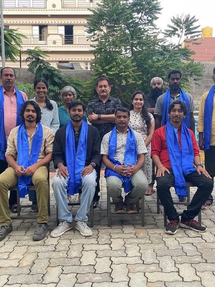 A group photo with the esteemed faculty of the College of Fine Arts during a Teacher's Day felicitation.