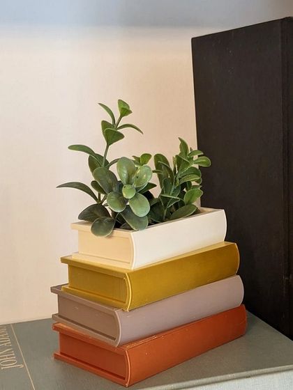 Perfect for the book lover in your life, this planter is cleverly disguised as a stack of classic books. It's a unique piece of decor that discreetly adds a touch of green to a bookshelf or study.