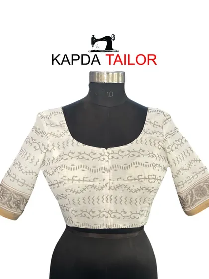An example of a simple, elegant printed blouse that I can manufacture for your brand. Bring your sample, and I'll handle the production.
