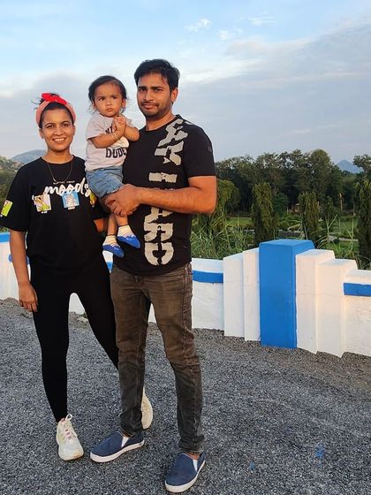 Close by my side. A family photo from a beautiful day out. Being active together is one of our favorite things to do.