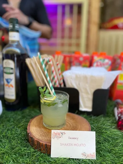 A classic Shaken Mojito, expertly prepared with fresh mint and lime. It's a timeless and refreshing option for any event.
