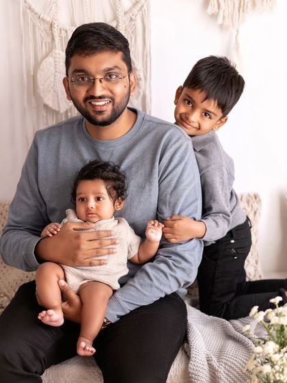A family portrait with dad, mom, and two wonderful boys. Capturing the dynamic between siblings is always a joy.