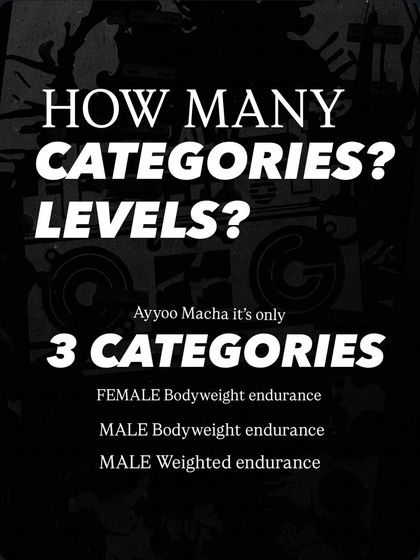 Ayyo macha, it's simple. We have three categories for BAR WARS to keep the competition focused and fierce. This is all about finding the strongest bodyweight and weighted endurance athletes in the city.