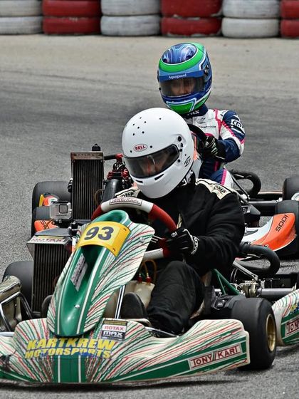 Two of our drivers in a close but respectful battle during the RMC Round 4.