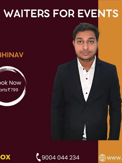 Abhinav is another one of my trusted waiters. I make it easy to book trustworthy and skilled staff for all your celebrations.