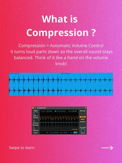 What is compression? Think of it as an automatic volume control. It turns down the loud parts to create a more balanced and consistent sound.