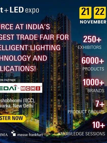 The numbers speak for themselves. With over 250 exhibitors, 6000+ products, and more than 1000 brands, we are India's biggest trade fair for intelligent lighting. Our partnership with key industry bodies like CREDAI-MCHI ensures that we connect you with the top professionals in real estate, architecture, and design.