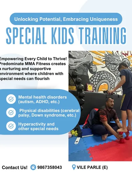I offer specialized training for children with special needs, including those with autism, ADHD, and Down syndrome. This graphic gives a quick look at our dedicated program designed for empowerment and growth.