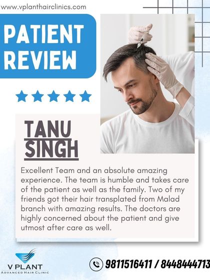 Tanu Singh gives us a 5-star review, calling it an "absolute amazing experience." He praises our humble team, the amazing results his friends got, and the high level of care provided by our doctors.