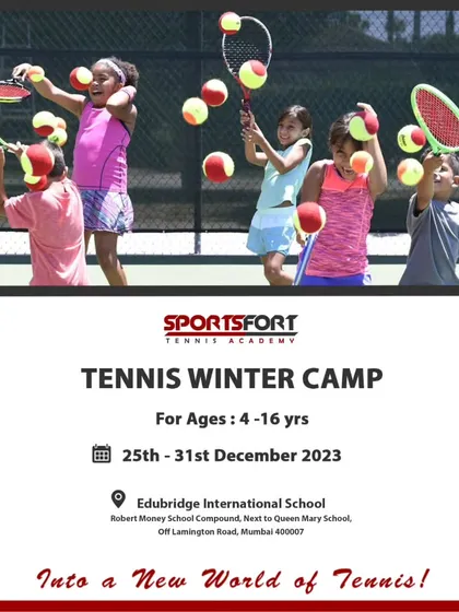 Announcing our Tennis Winter Camp. This is a week-long extravaganza of fun and skill-building for ages 4-16 at Edubridge International School.