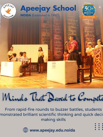 From rapid-fire rounds to buzzer battles, students demonstrated brilliant scientific thinking and quick decision-making skills. This image captures the intensity and excitement of the science quiz competition.