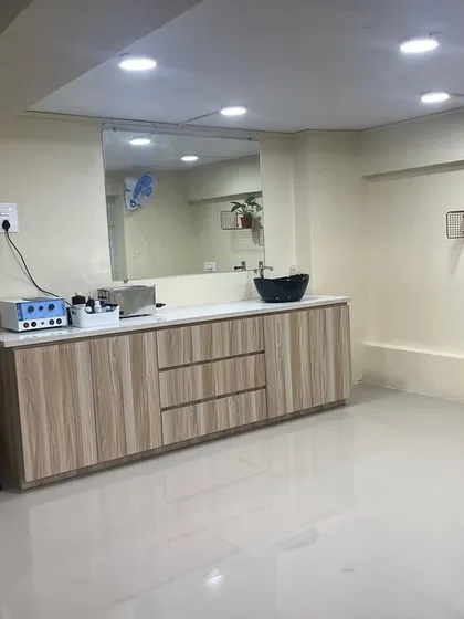 An alternate view of a treatment area, showcasing the clean, functional design and the equipment I use for various skin and hair procedures.
