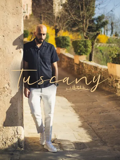 A stylized shot from a wedding in Tuscany. The rustic, romantic vibe of the Italian countryside is perfect for a destination celebration.