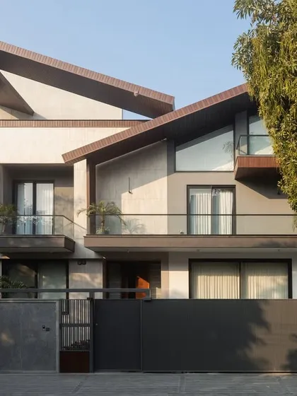 The APP Residence features a distinctive angular roofline and a mix of materials that create a contemporary yet warm exterior. Our designs are tailored to the site and the family's lifestyle, resulting in a home that is truly one of a kind.