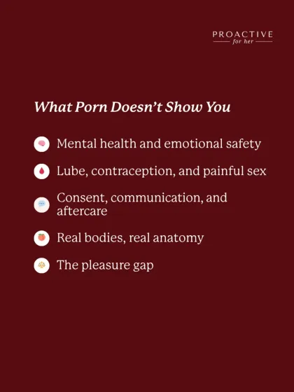 What porn doesn't show you: mental and emotional safety, consent, communication, aftercare, and real bodies.