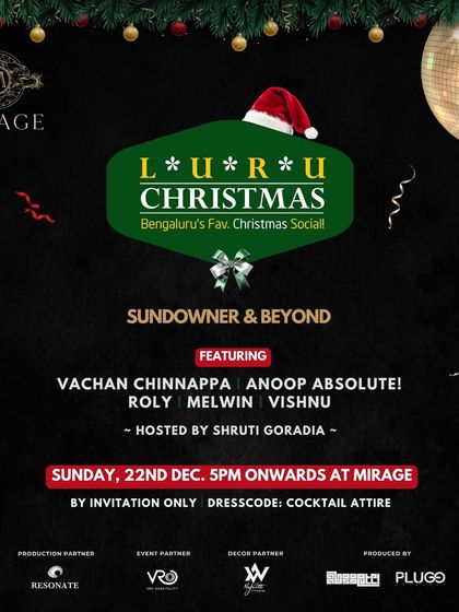 A simplified version of the Luru Christmas poster. Clear and direct branding is key to communicating the event details effectively.