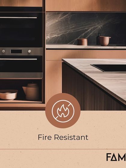 Safety is a crucial element of luxury. My M-Core material is fire-resistant, adding an essential layer of protection to your home without sacrificing the sophisticated design of this built-in oven and cabinetry.